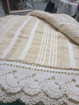Single handmade linen blanket new