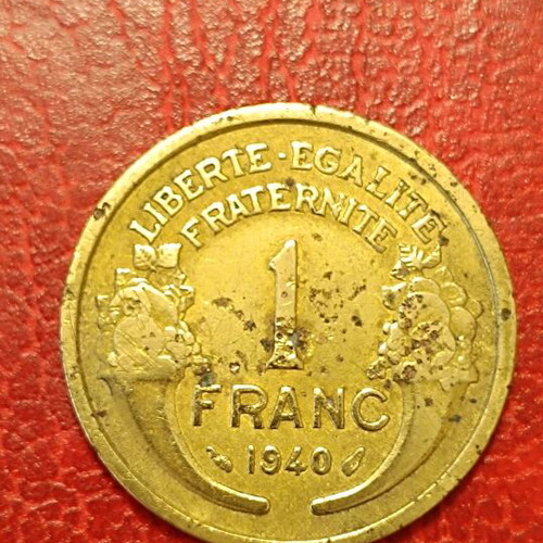 1 Franc 1940 used, France