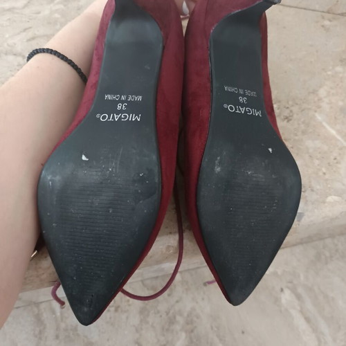 Migato burgundy lace-up pumps size 38 used, 6 cm heel
