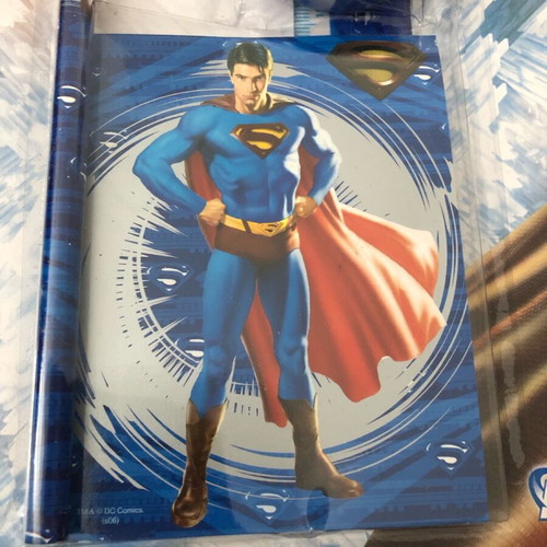 Superman Returns school set new DC Comics with pencil, ruler, sharpener, eraser and notebook