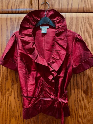 Nara Camicie silk blouse like new, red, size M