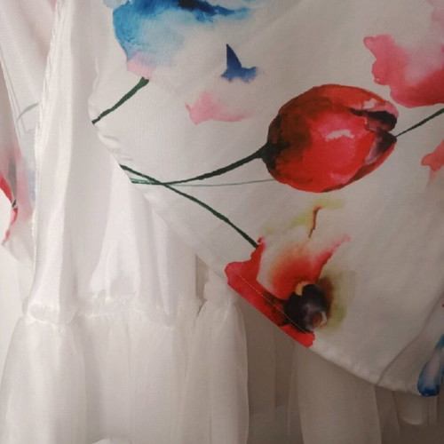 Girls' dress 10-12 years like new, white and pink
