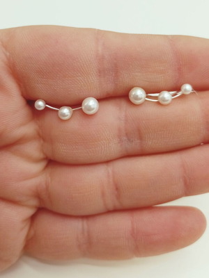 Σκουλαρίκια Earline από ασήμι 925° με πέρλες καινούργια