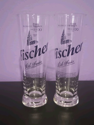 Fischer beer glass set of 2 0.3lt brand new unused