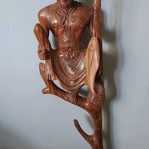 Wooden decorative fisherman like new, handmade