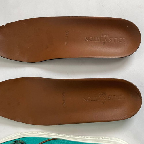 Louis Vuitton Slip On shoes used, turquoise, size 36.5