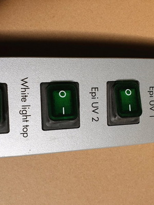 Switches 4 On Off on panel with 220 volt light new