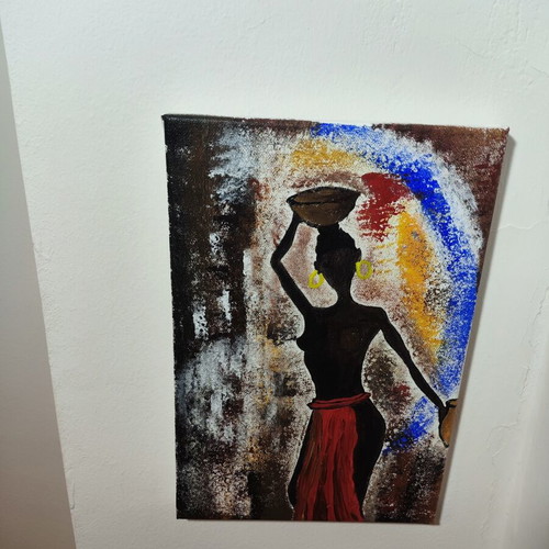 Handmade Acrylic Canvas Paintings Collection like new, multicolor