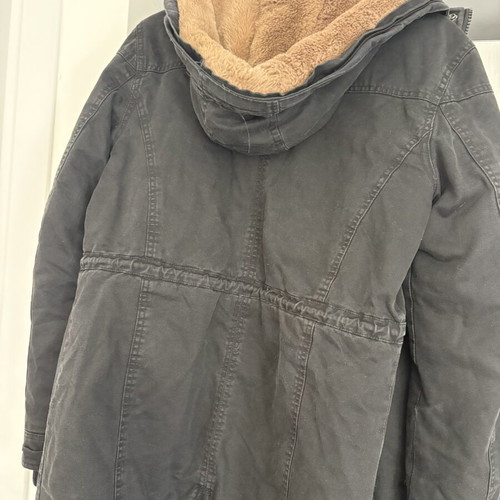 Palablu unisex jacket with removable fur and hood, black