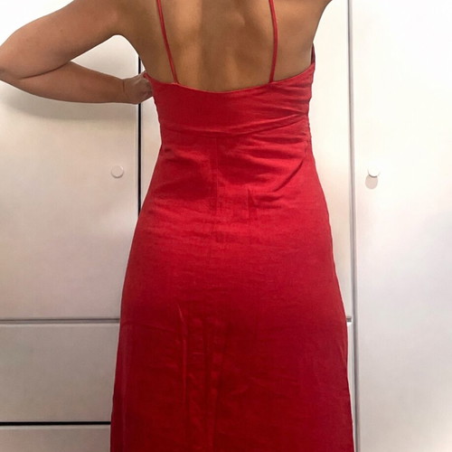 Zara linen maxi red dress XS/S