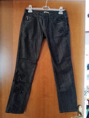 Staff jeans women's size 28 with embroidery like new, gray and blue
