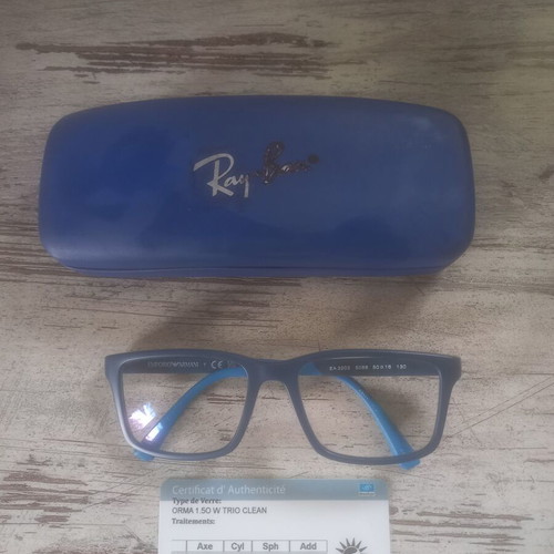Emporio Armani Kids Eyeglasses like new, blue, Essilor lenses