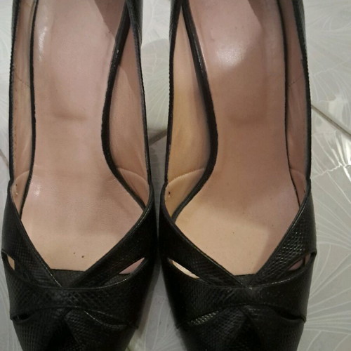Kalogiropou leather peep toe pumps like new, size 37.5