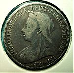  ONE SILVER SHILLING 1898 {1 Shilling } - Victoria 3rd portrait 'Old Head' G.BRITAIN .
