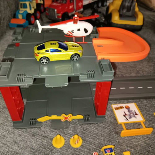 Track with car and helicopter used