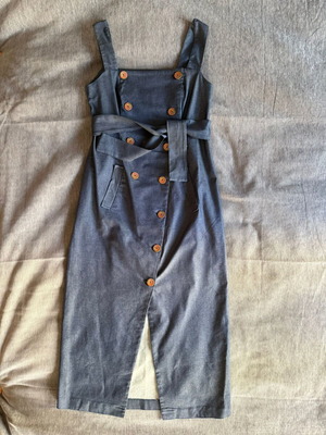 Chaton denim dress with straps and buttons new, size S, blue