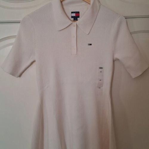 Tommy Hilfiger Jeans dress short-sleeve white new with tag