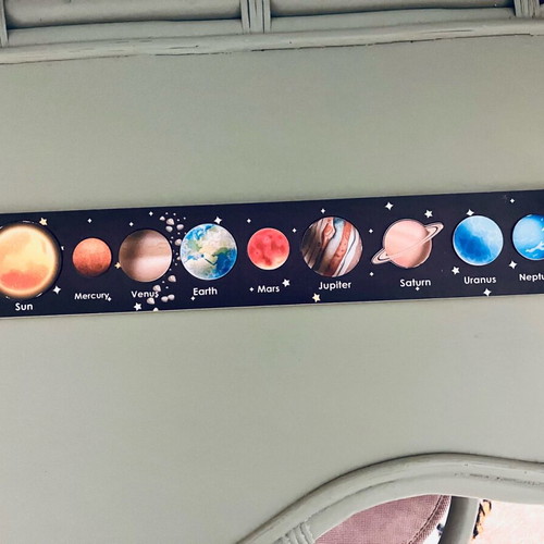 Solar System Set like new with puzzle, spinning top, and 3D stickers