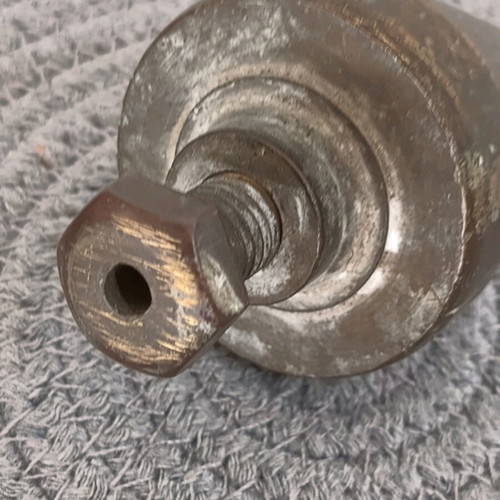 Brass solid construction plumb bob used, 12 cm, 1960s