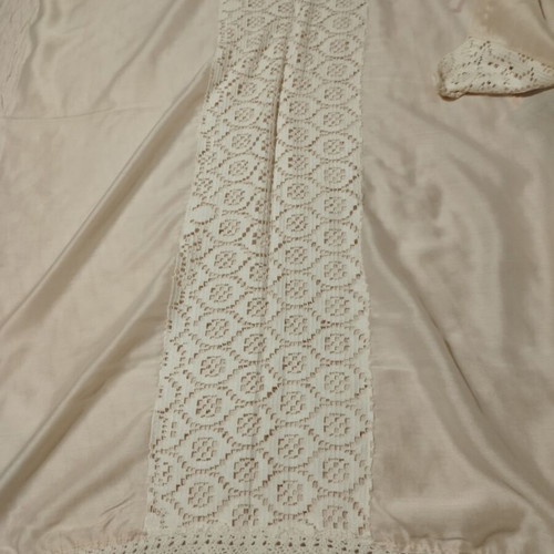 Beige window curtain with lace, like new, 88x130 cm, 2 panels