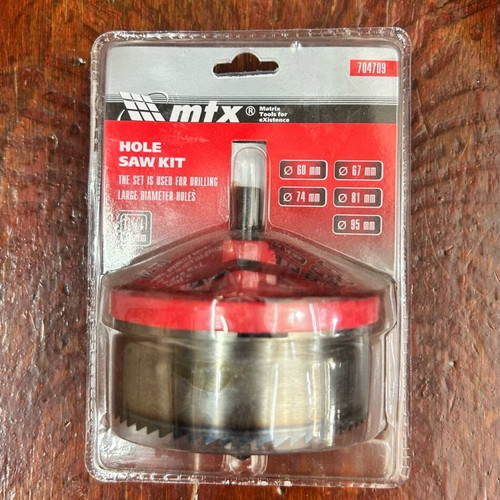 Wood hole saw kit new with sizes φ60 φ67 φ74 φ81 φ95