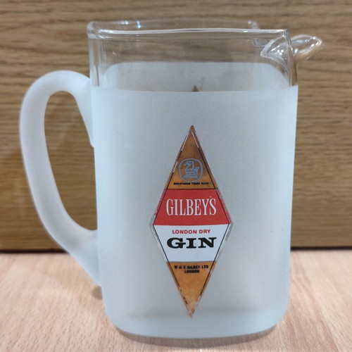 Gilbey's Dry Gin old promotional glass pitcher used
