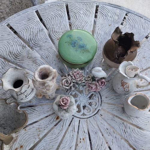 Vintage decorative items and collectibles used, set of 9 pieces