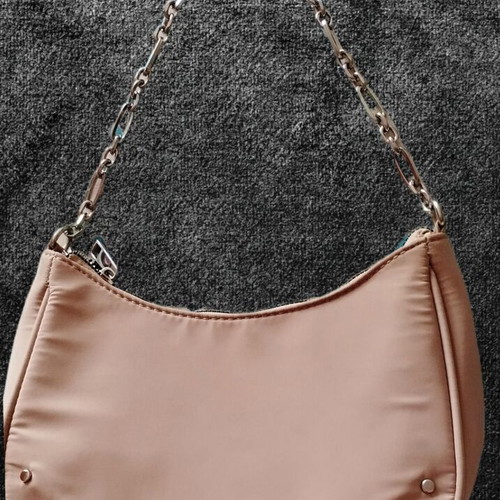 Small shoulder bag A To Z Greek new, beige, with 2 straps