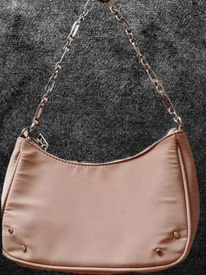 Small shoulder bag A To Z Greek new, beige, with 2 straps
