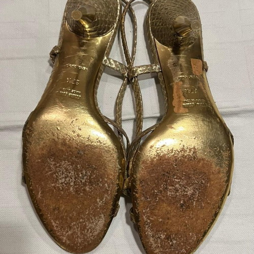 Miu Miu slingback heels used, size 37.5, metallic bronze