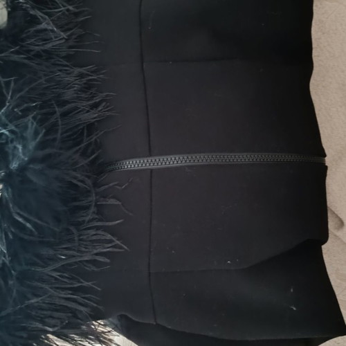 Zini black dress with feathers used, size S