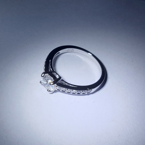 Swarovski silver ring size 55, new, adorned with zirconia