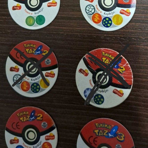 Pokemon 3D caps like new, set of 6 pieces