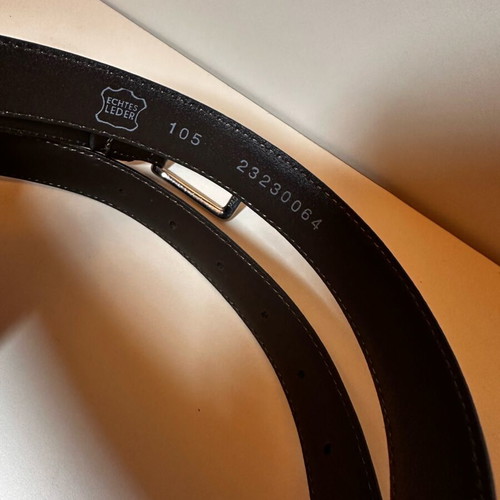 Genuine leather belt like new, brown, 105 cm, silver buckle