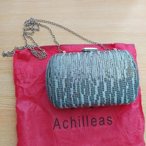 Achilleas silver clutch evening bag new