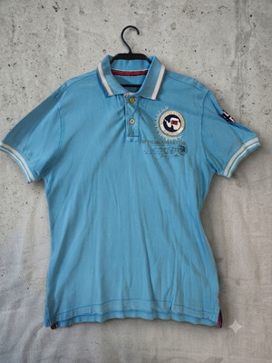 Napapijri Geographic men's polo shirt light blue size L like new