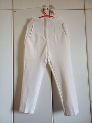 ZARA White Pants new, size S, straight fit