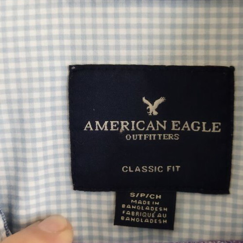 American Eagle men's shirt like new, white and blue, cotton