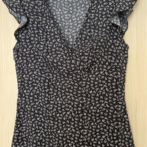 Shein dress size M like new, black with white flowers