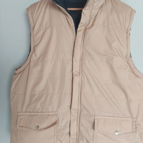 Men's vest like new, reversible, size L, beige and blue