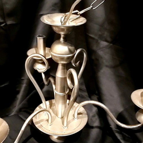 Ceiling light 3-light new, matte silver metal