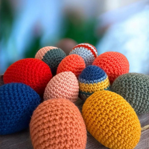 Handmade Amigurumi Crochet Eggs new, Easter decoration