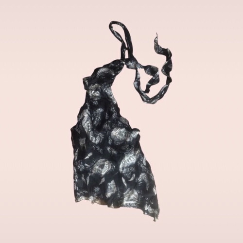 BSB black paisley asymmetrical top like new, size S