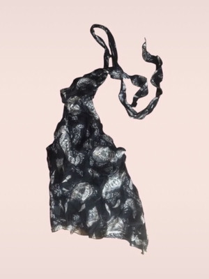 BSB black paisley asymmetrical top like new, size S