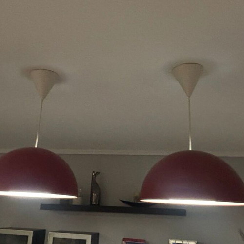 IKEA aluminum ceiling lights red 45cm diameter like new