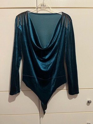 Women's bodysuit like new, petrol velvet, one size