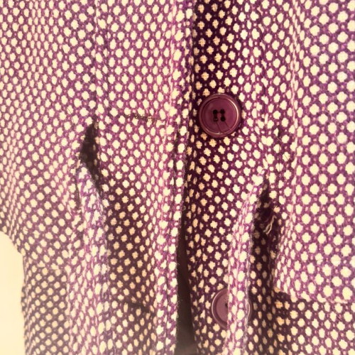 Purple semi-coat like new with belt and sleeveless inner, size S