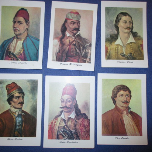Heroes of '21 cards used, pack of 6, Atlantis Pechlivanidis editions