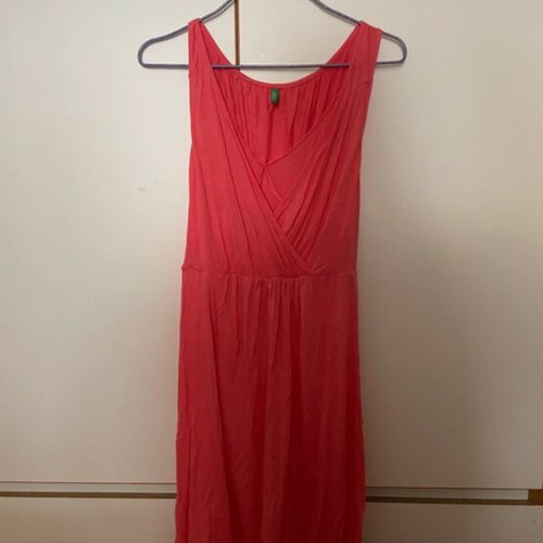 Benetton vintage dress used, pink multicolor, size S/M