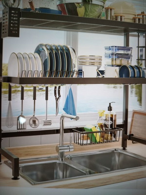 Dish Rack Over Sink New, Metal Rust-Resistant with Organizer